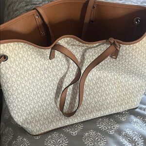 Michael Kors Cream and Tan Signature Tote